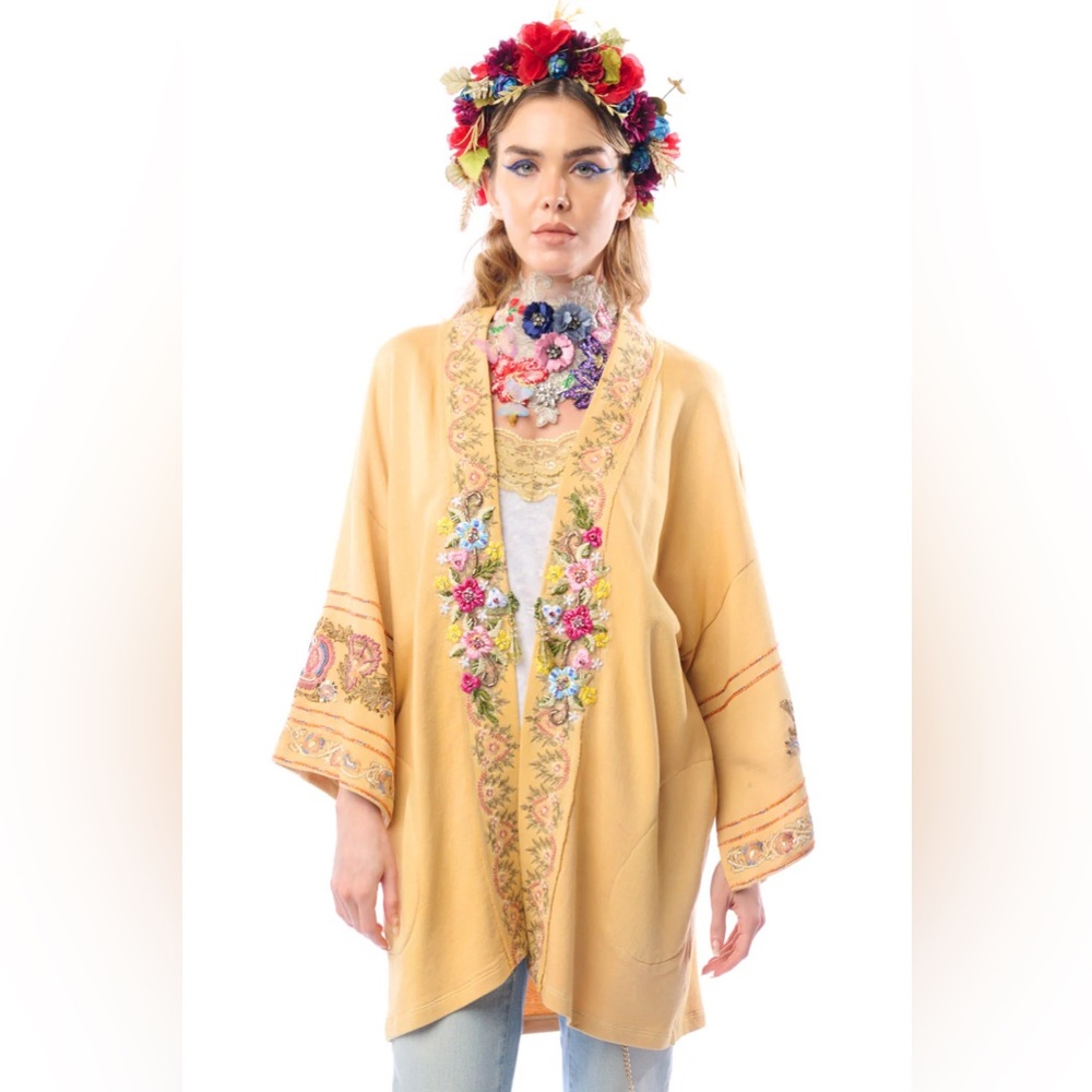 Aratta JULIETTE EMBELLISHED FRENCH TERRY YELLOW KIMONO JACKET LARGE
$235.00